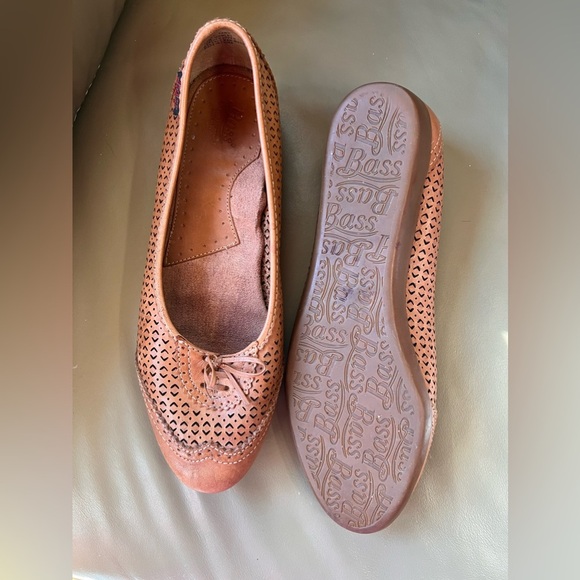 Vintage Bass Woven Flats Brown genuine leather Size 10 Narrow - Picture 7 of 9